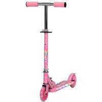 Kids Light-Up Foldable Scooter with Music - Adjustable, Outdoor Fun, Ages 3-7, Pink