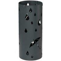 Freestanding Metal Umbrella Stand with Hooks & Tray, Grey - Rust-Resistant Storage Solution