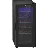 Freestanding Wine Fridge - Touch Control, 18 Bottle Capacity, Sleek Black Glass Door