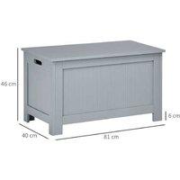 Large Particle Board Storage Box, Toy Chest with Lid & Safety Hinges - Grey, 20kg Capacity, Minimalist Style