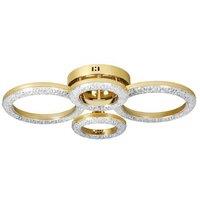 LED Ceiling Light, 4 Rings, 40W, Switch Control - Modern Gold Chandelier, 4350 Lumens