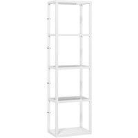 LED Floor Lamp with Shelves - Dimmable, Modern White, 4-Tier Storage