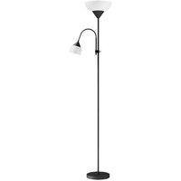 LED Floor Lamp Uplighter with Adjustable Gooseneck, 180cm, Black - Modern Reading & Ambient Light