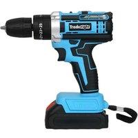 Traderight 21V Cordless Drill Driver & Impact Hammer Kit - 2.0Ah Batteries, 30-Piece Accessory Set