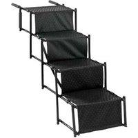 Skylos 4-Step Foldable Steel Frame Pet Ramp - Heavy-Duty Adjustable Stairs, Non-Slip, 80kg Capacity