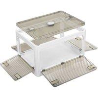 Levede Stackable Plastic Storage Boxes with Wheels - Foldable, Modular, Clear, 28L/55L