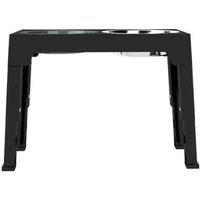 Adjustable Raised Dog Feeding Station - Stainless Steel Bowls, Slow Feeder, Foldable Stand - For Puppies & Large Breeds