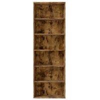 Levede 6-Tier Oak-Effect Dining Room Storage Unit - Adjustable Shelving, Contemporary Freestanding Bookcase