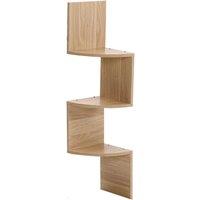 Tiered Wooden Floating Corner Shelf with Three Spacious Levels