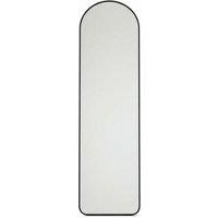 Sleek Modern Arched Black Metal Floor Mirror with Full-Length Design