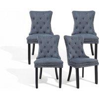 Grey Velvet Tufted Dining Chairs - 2 Or 4 Set