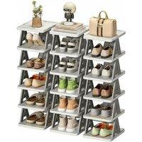 Maximize Space with Versatile 6-Tier Folding Plastic Shoe Rack Organizer