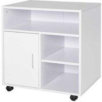 White Particle Board 4-Compartment Storage Unit - Modular Office & Home Organiser