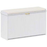 White Storage Shoe Bench with Seat - 8 Pair, Contemporary Entryway/Living Room Furniture