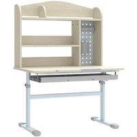 Natural Solid Wood Kids Desk - Adjustable, Storage, Compact Study Table