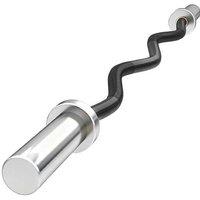 4ft Olympic EZ Curl Bar - Heavy-Duty Steel, Non-Slip Grip, 100kg Capacity - Compact Home Gym Barbell