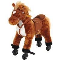 Interactive Plush Rocking Horse with Wheels & Sound - Ages 3+, Imaginative Ride-On Toy