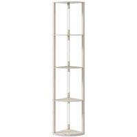 Modern Corner Floor Lamp - Warm White LED, Adjustable Brightness, Oak Finish, 163cm Tall, Shelving Storage