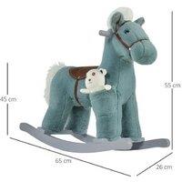 Interactive Plush Ride-On Rocking Horse Toy with Sounds - Blue - Ages 18-36 Months