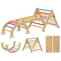 8-in-1 Toddler Climbing Triangle Set with Slide - Multicolour - Indoor/Outdoor Play Gym for Ages 1-6 - Montessori, Motor Skills, Creative Play | Wowch