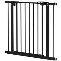 Wide Adjustable Metal Dog Gate - Heavy-Duty Safety Barrier for Doorways & Stairs, Black