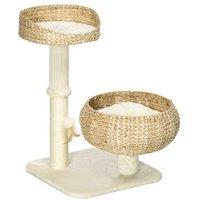 72cm Multi-Level Cat Tree with Plush Beds, Sisal Scratching Post & Hanging Toy Ball