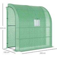 Walk-In Wall Greenhouse Storage Shed - 4-Tier Shelving, Durable PE Cover, Weatherproof - 200100213cm