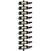 10-Tier Steel Wall Wine Rack - Space-Saving Modular Bottle Storage, Black