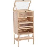 Wooden Hamster Cage with Run - Multi-Level Small Pet Enclosure, Easy Clean, 12H x 7.5W cm