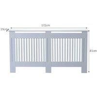 MDF Radiator Cover, White - Modern Slatted Design, 172x81x19 cm