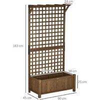 Fir Wood Trellis Planter with Elevated Garden Bed & Privacy Screen