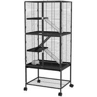 Rolling Chinchilla & Small Pet Cage - Multi-Level, Portable, Easy Clean, Ferret & Squirrel Home