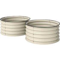 Set of 2 Metal Raised Garden Beds - Galvanised Steel Planters