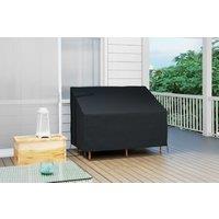 600D Oxford Waterproof 2-Seater Sofa Cover - Heavy Duty Garden Furniture Protector, Black