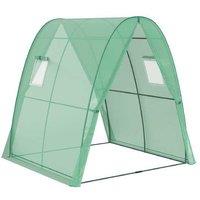 Walk-in PE Hoop House Greenhouse with Sandbags - Weatherproof Storage & Plant Protection (1.81.82m, Green)