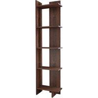 Modern 5-Tier Corner Bookshelf, Space-Saving Walnut Storage Solution
