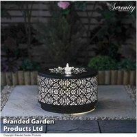 Mosaic Metal Garden Water Feature - Outdoor Decor Lantern, Weather-Resistant Patio Accessory