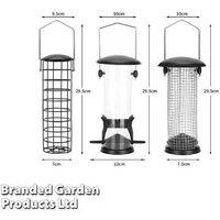 Weather-Resistant Hanging Bird Feeder Set - 3-Pack for Songbirds & Garden Wildlife