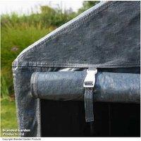 Heavy Duty Weatherproof PE Storage Shed 4x6ft - Galvanised Steel Frame, Dark Grey