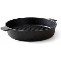 27cm Black Cast Iron Grill Pan for Juicy, Even Grilling