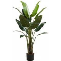 160cm Tall Artificial Banana Leaf Tree with Lush Greenery in Black Pot