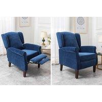 Althrope Wing Back Fabric Button Recliner Chair - 5 Colours