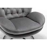 Swivel Chair with Foot Stool - Grey or Cream