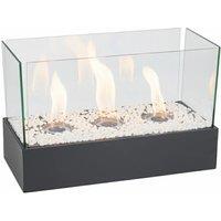 Sleek LED Flame Effect Electric Tabletop Fireplace with Glass Shade