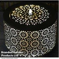 Marrakech Metal Garden Water Feature - Outdoor Decor Lantern, Weather-Resistant Sculpture