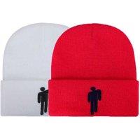 Unisex Black Unisex Acrylic Rib-Knit Winter Beanie Hat - Billie Eilish , Stretch Fit