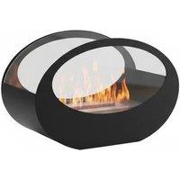 Pebble-Shaped Electric Tabletop Fire Pit Decor with LED Flame