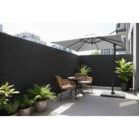 3m x 3m Large Rotating Square Cantilever Parasol with Base - Light Grey