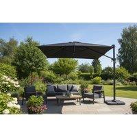 3m Cantilever Parasol with Solar LED Lights and HDPE Base
