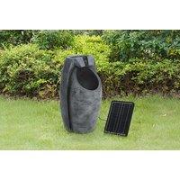 Solar-Powered Outdoor Water Fountain With LED Lights